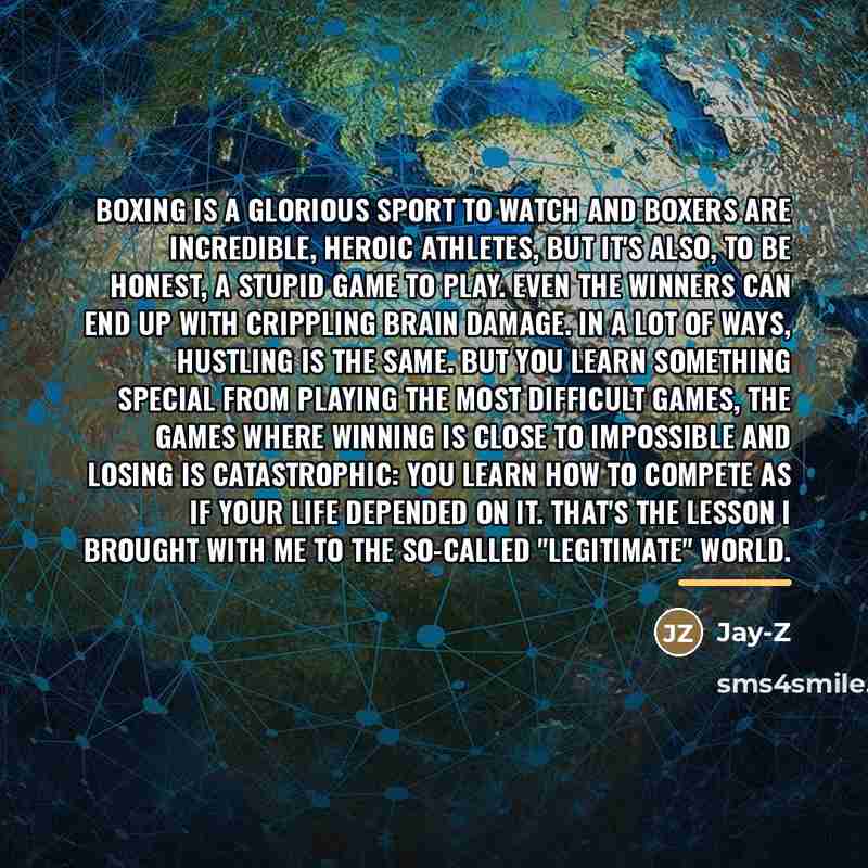“Boxing is a glorious sport to watch and boxers are…” quote by Jay-Z