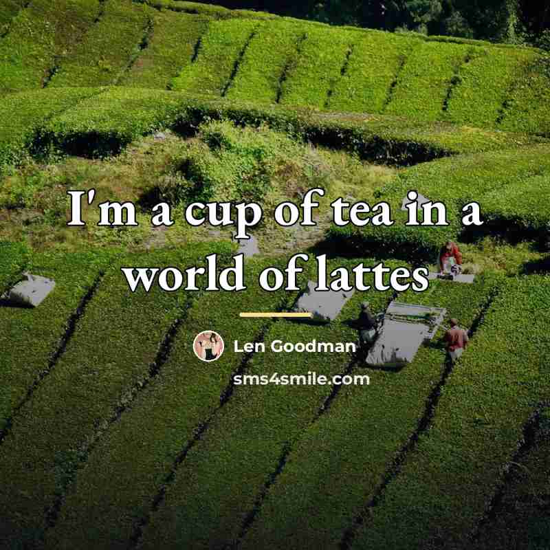 “I'm a cup of tea in a world of lattes…” quote by Len Goodman