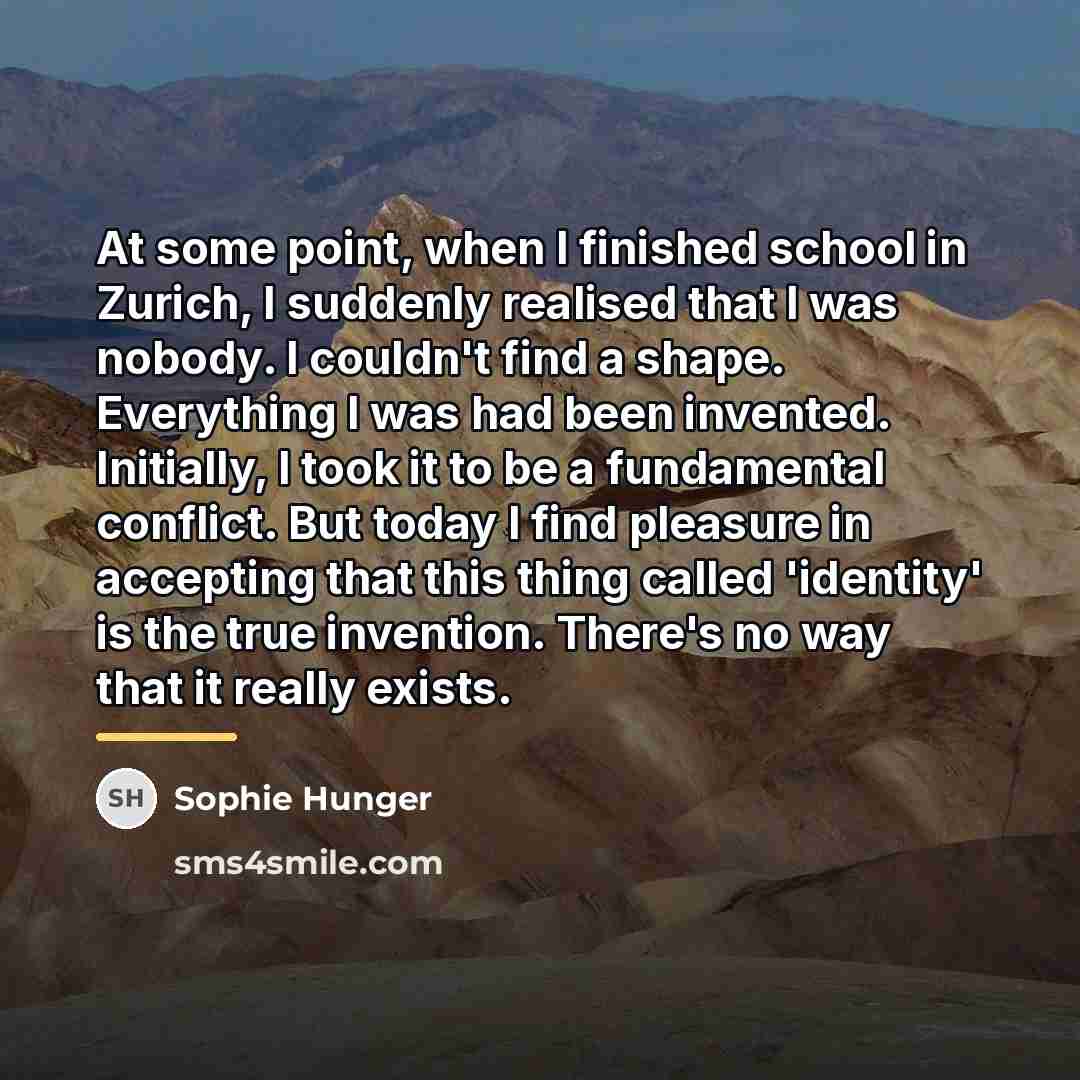 “At some point, when I finished school in Zurich, I…” quote by Sophie Hunger