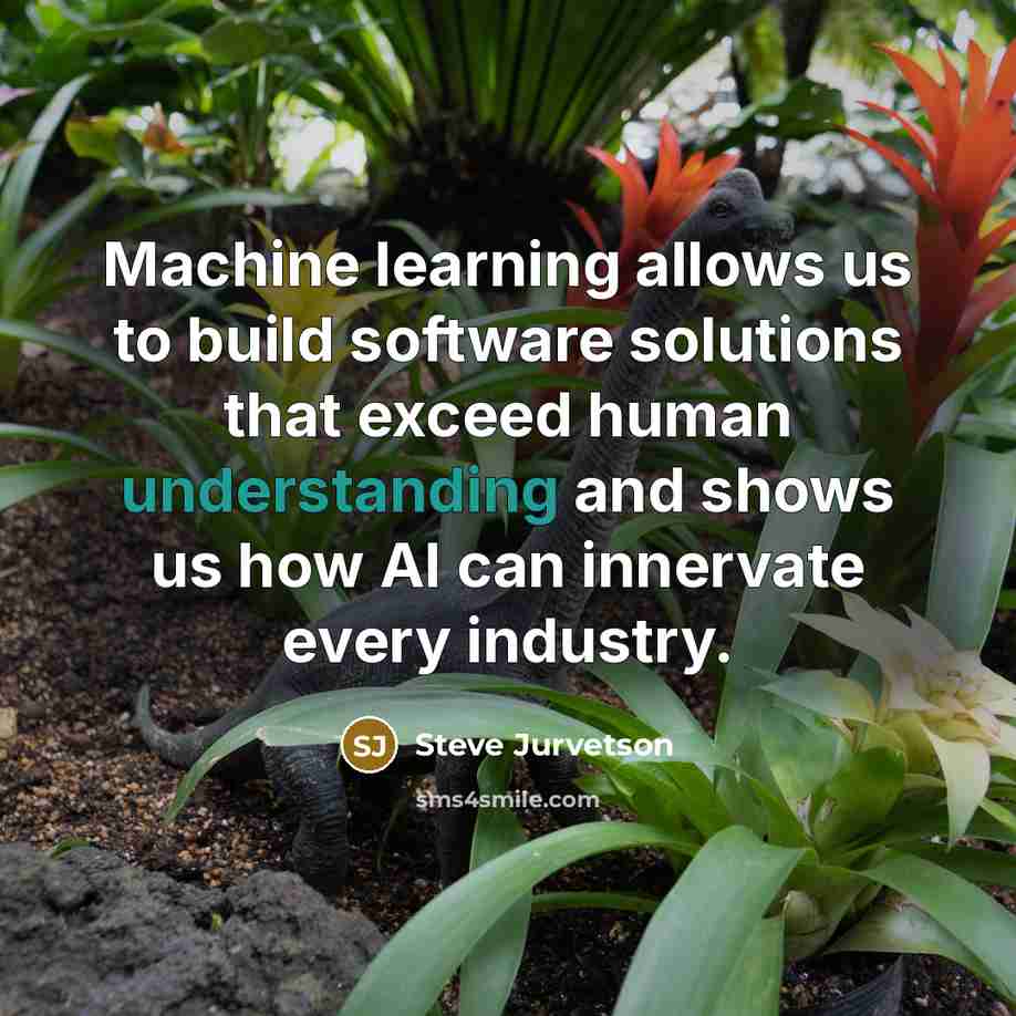 “Machine learning allows us to build software solutions that exceed…” quote by Steve Jurvetson