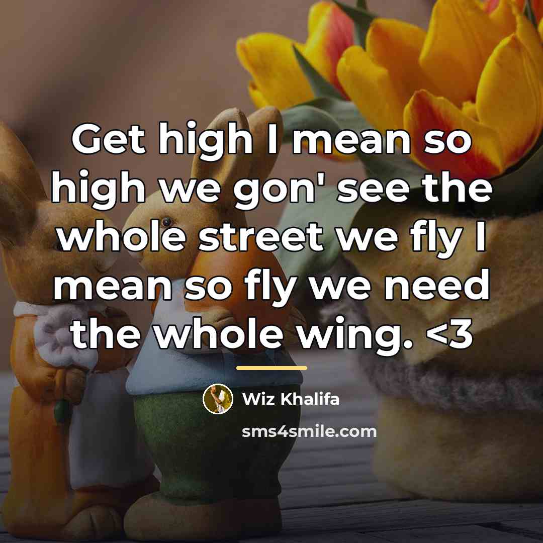 “Get high I mean so high we gon' see the…” quote by Wiz Khalifa