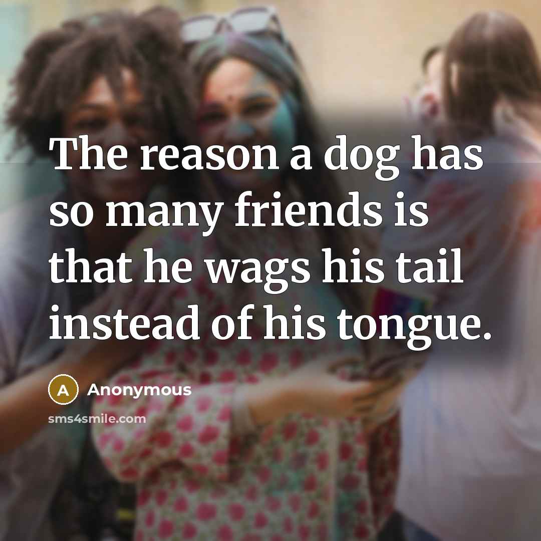 “The reason a dog has so many friends is that…” quote by Anonymous