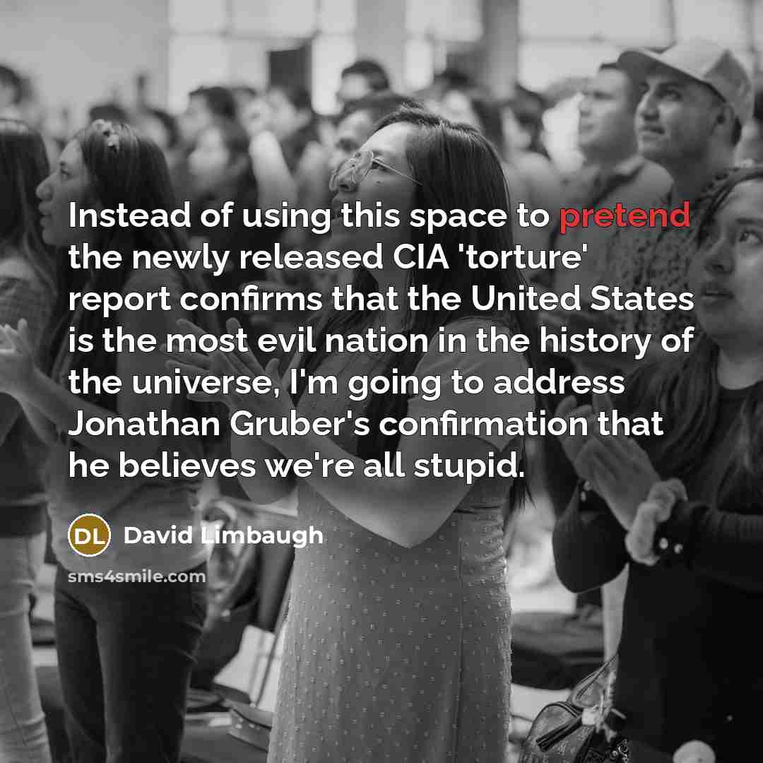 “Instead of using this space to pretend the newly released…” quote by David Limbaugh