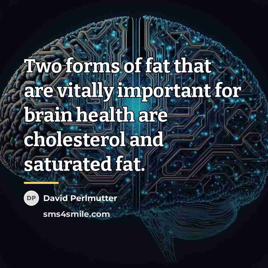 “Two forms of fat that are vitally important for brain…” quote by David Perlmutter