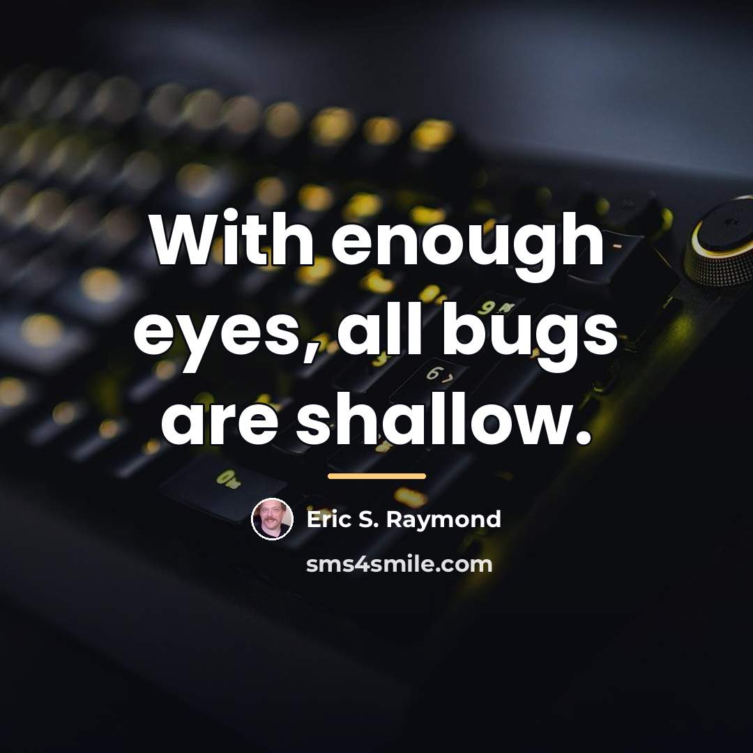 “With enough eyes, all bugs are shallow.…” quote by Eric S. Raymond