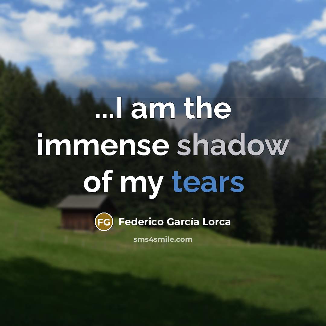 “...I am the immense shadow of my tears” quote by Federico Garcia Lorca