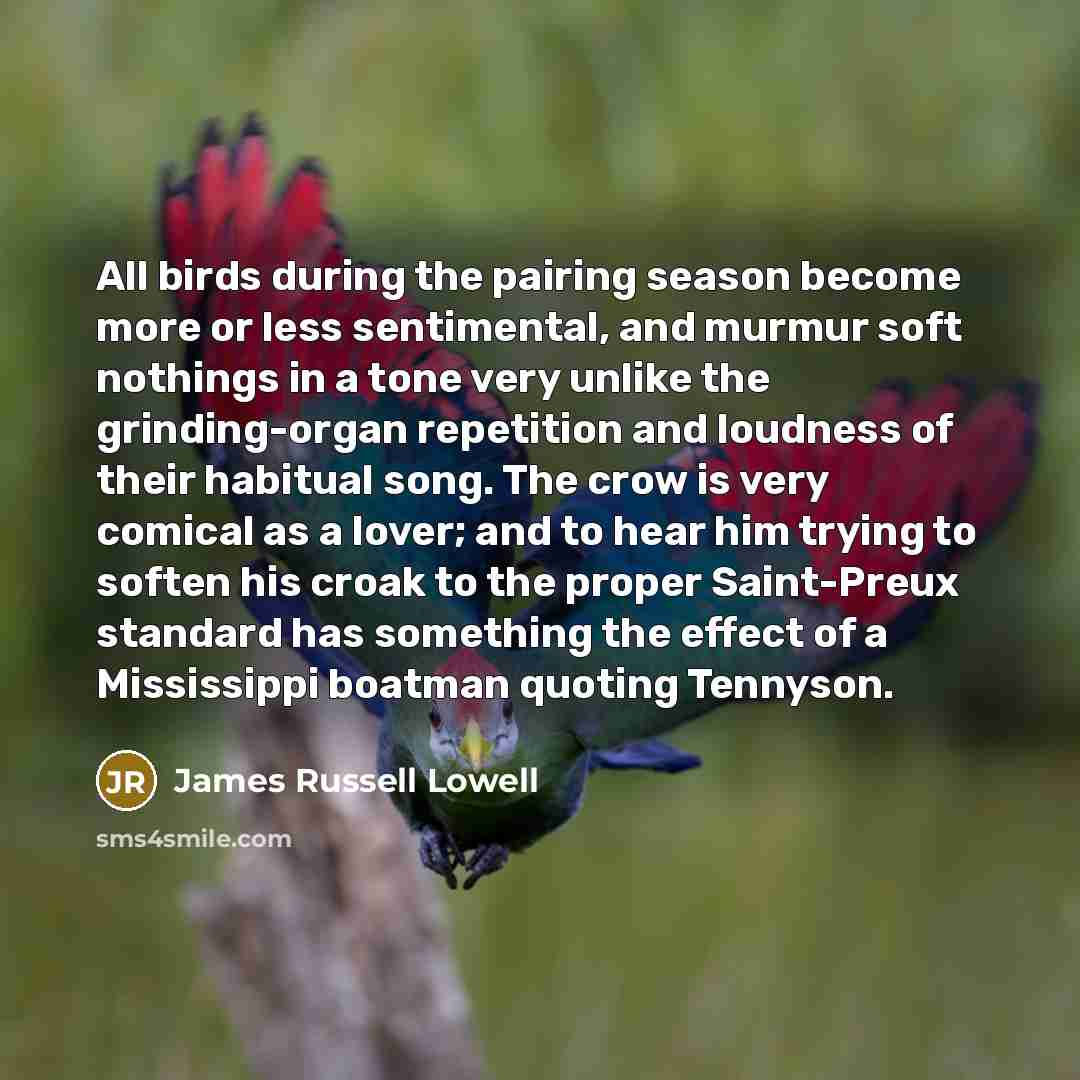 “All birds during the pairing season become more or less…” quote by James Russell Lowell