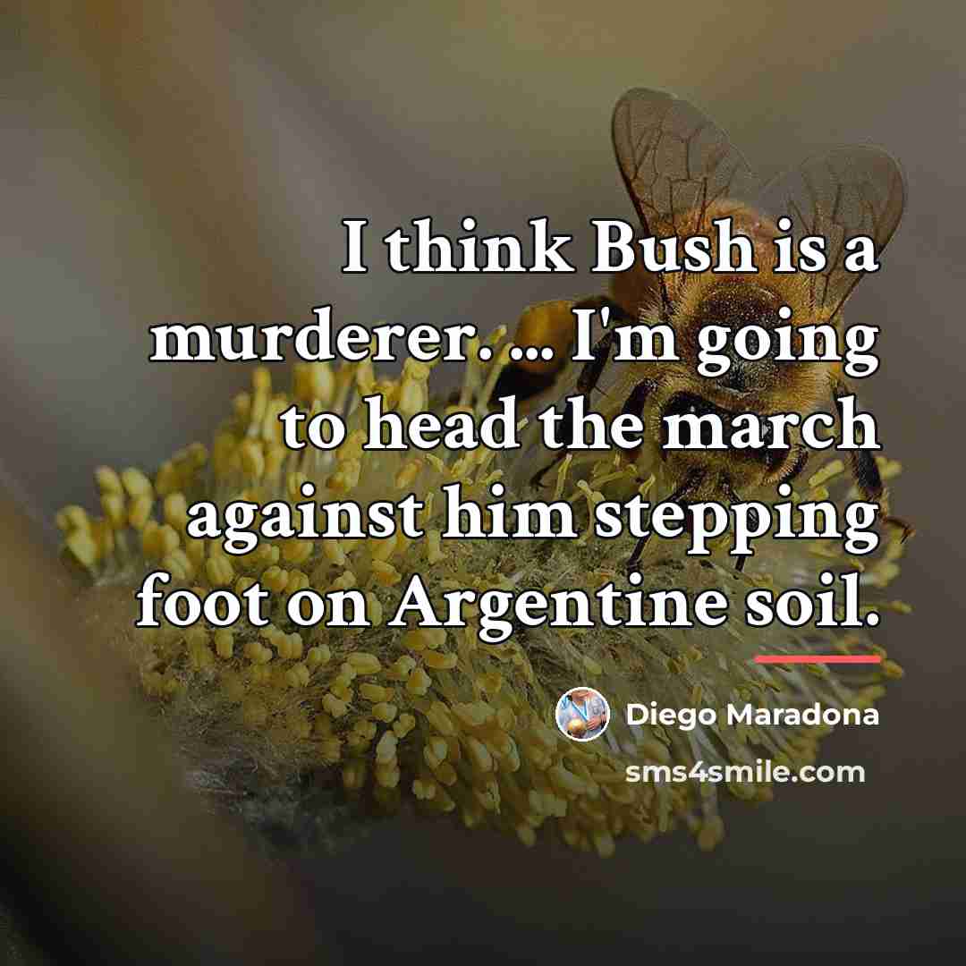“I think Bush is a murderer. ... I'm going to…” quote by Diego Maradona