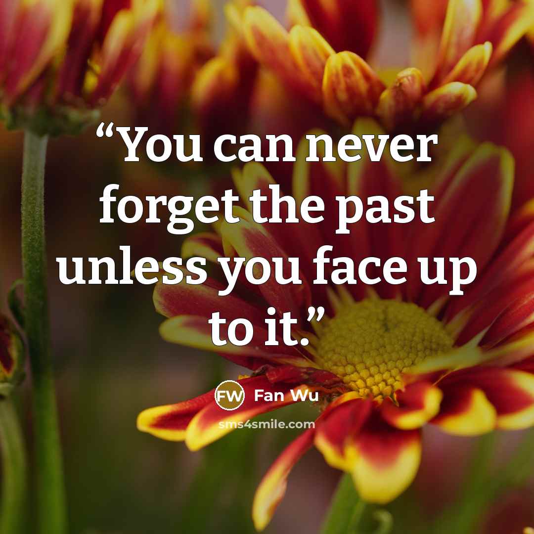 “You can never forget the past unless you face up to it.” quote by Fan Wu