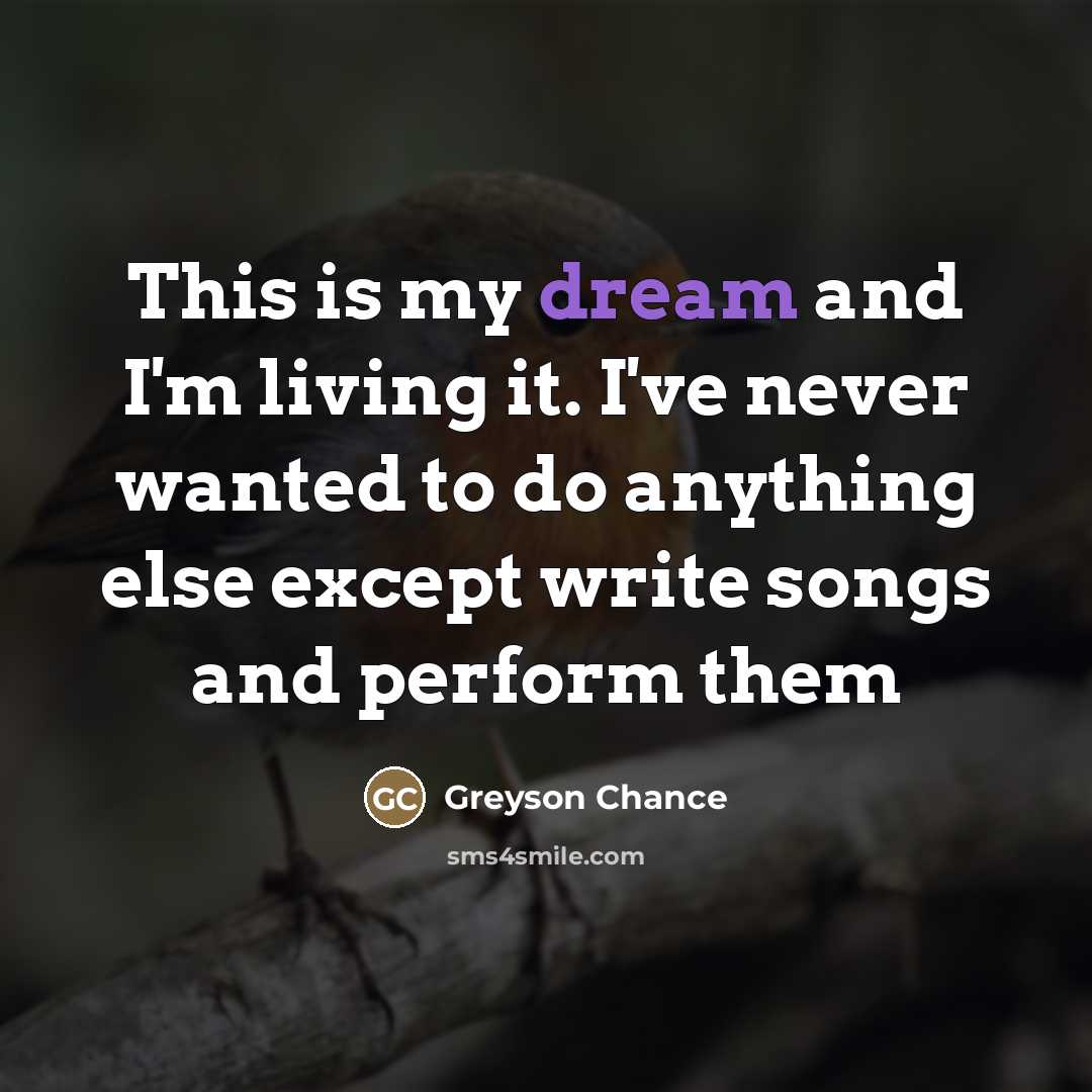 “This is my dream and I'm living it. I've never…” quote by Greyson Chance