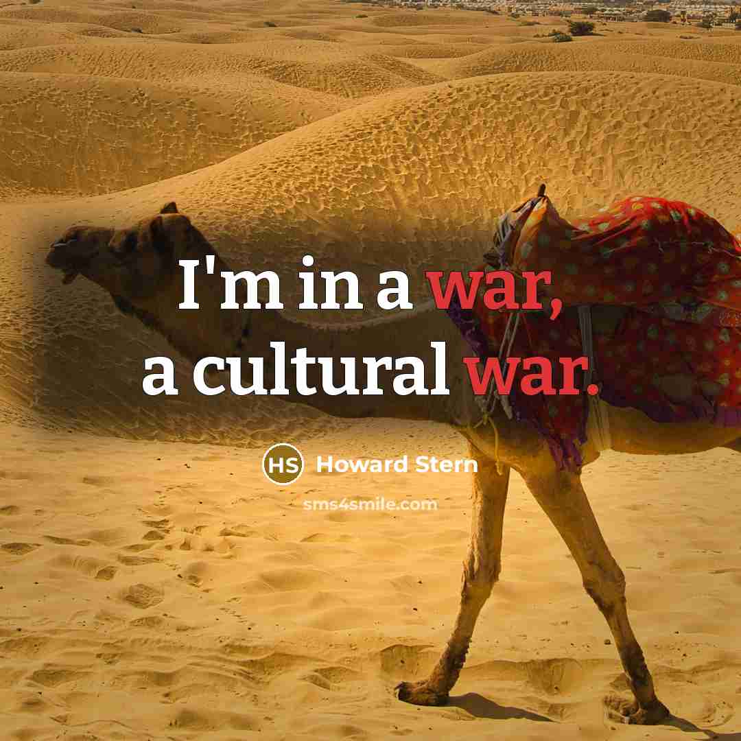 “I'm in a war, a cultural war.…” quote by Howard Stern