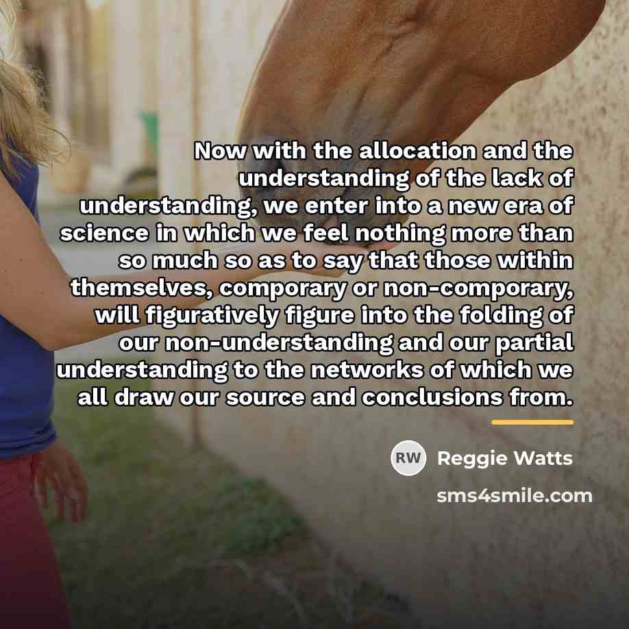 “Now with the allocation and the understanding of the lack…” quote by Reggie Watts