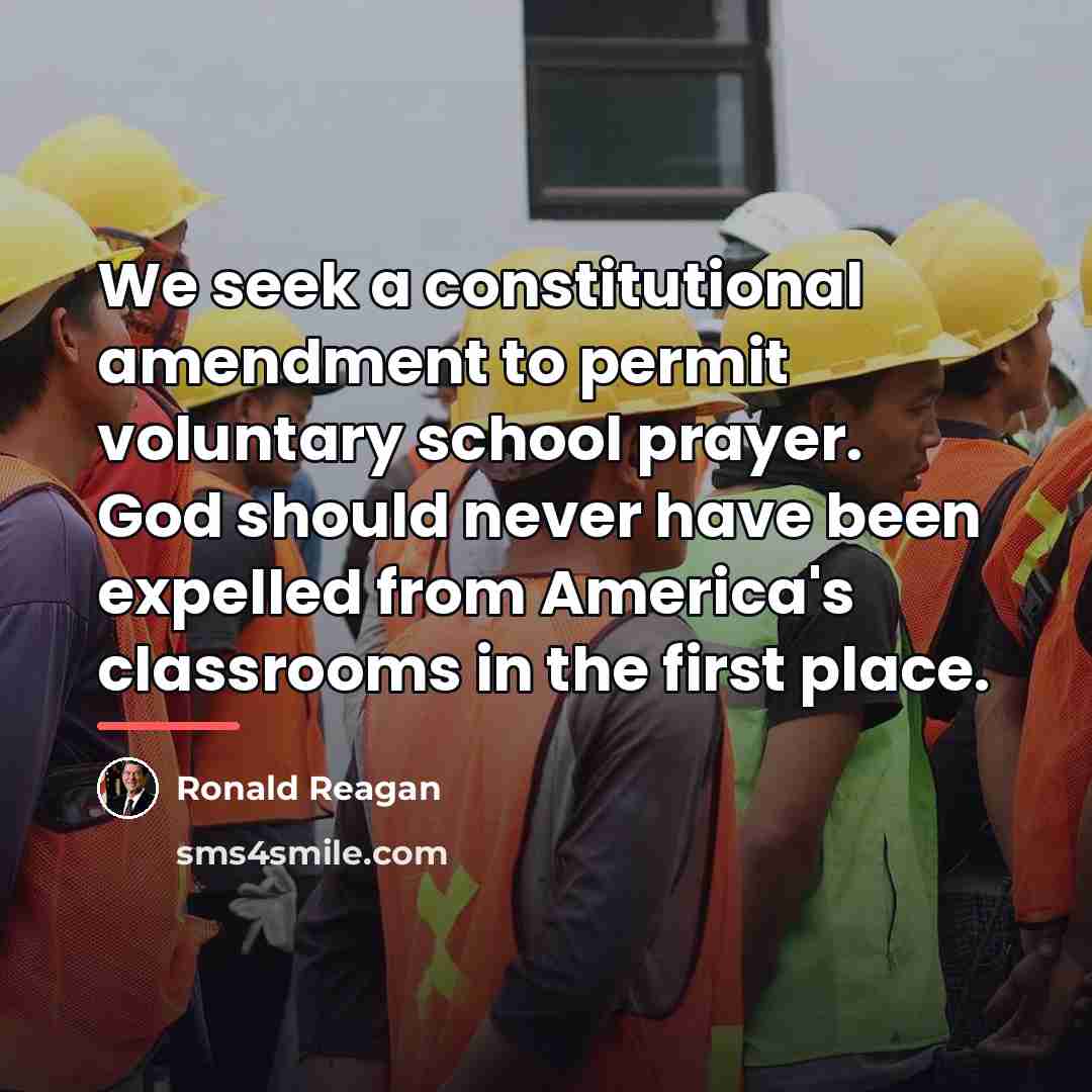 “We seek a constitutional amendment to permit voluntary school prayer.…” quote by Ronald Reagan
