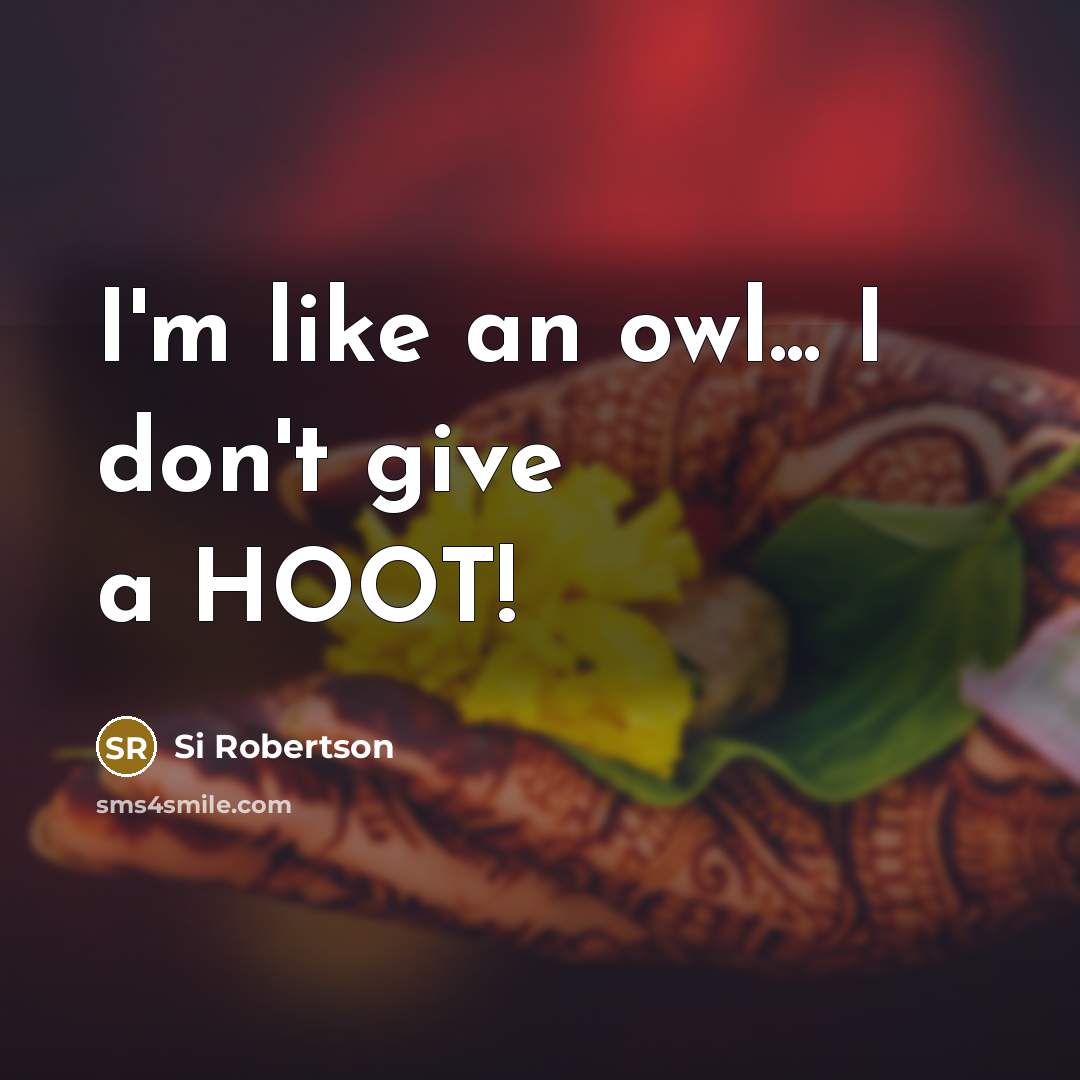 “I'm like an owl... I don't give a HOOT!…” quote by Si Robertson
