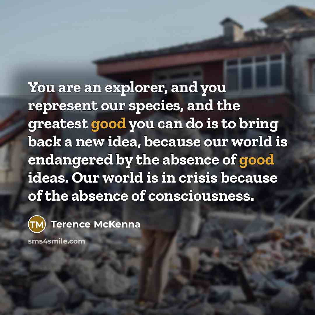 “You are an explorer, and you represent our species, and…” quote by Terence McKenna
