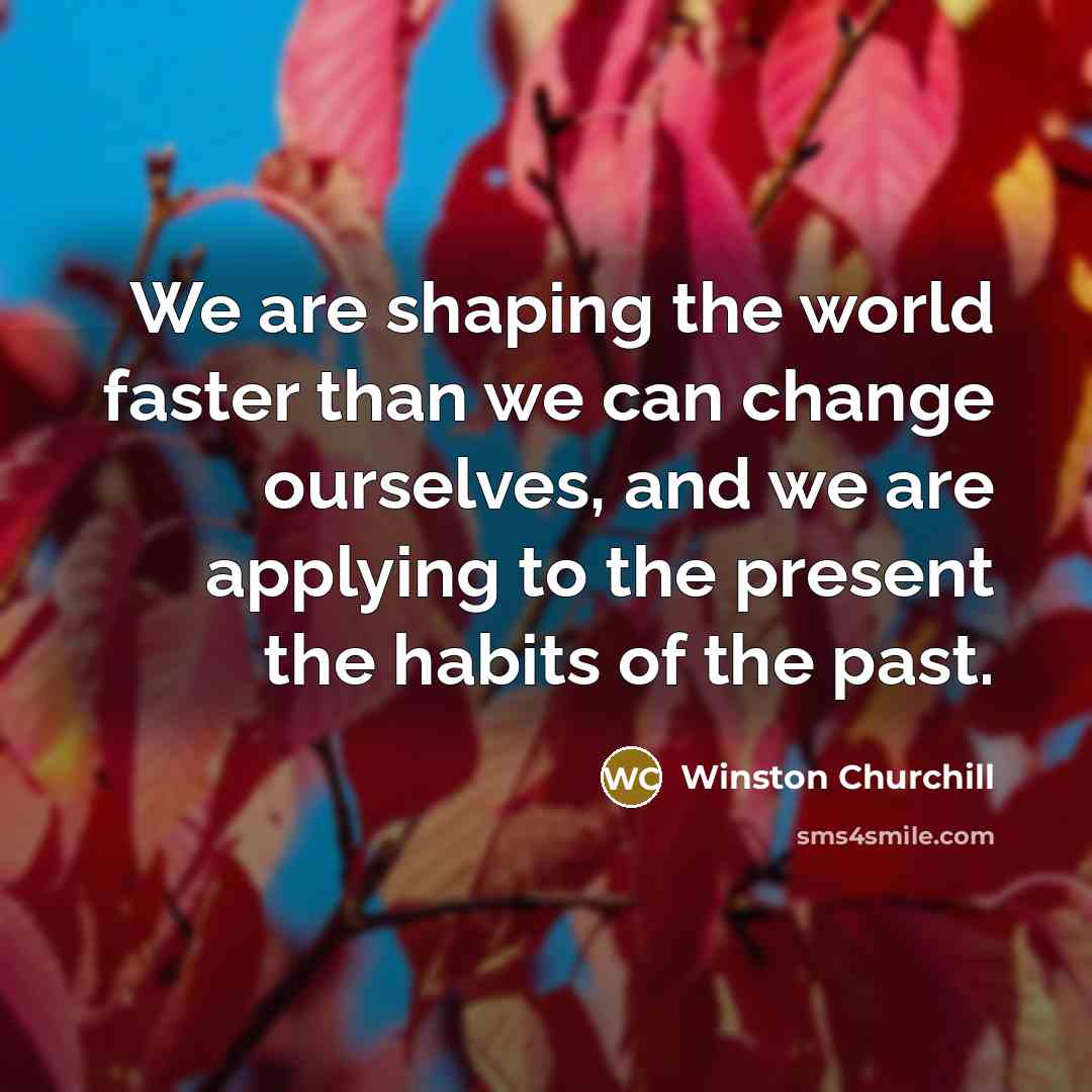 “We are shaping the world faster than we can change…” quote by Winston Churchill