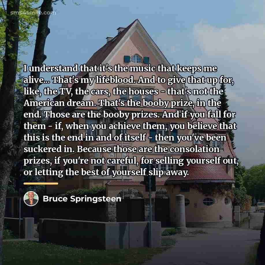 “I understand that it's the music that keeps me alive...…” quote by Bruce Springsteen