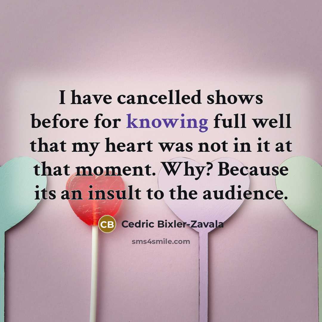 “I have cancelled shows before for knowing full well that…” quote by Cedric Bixler-Zavala