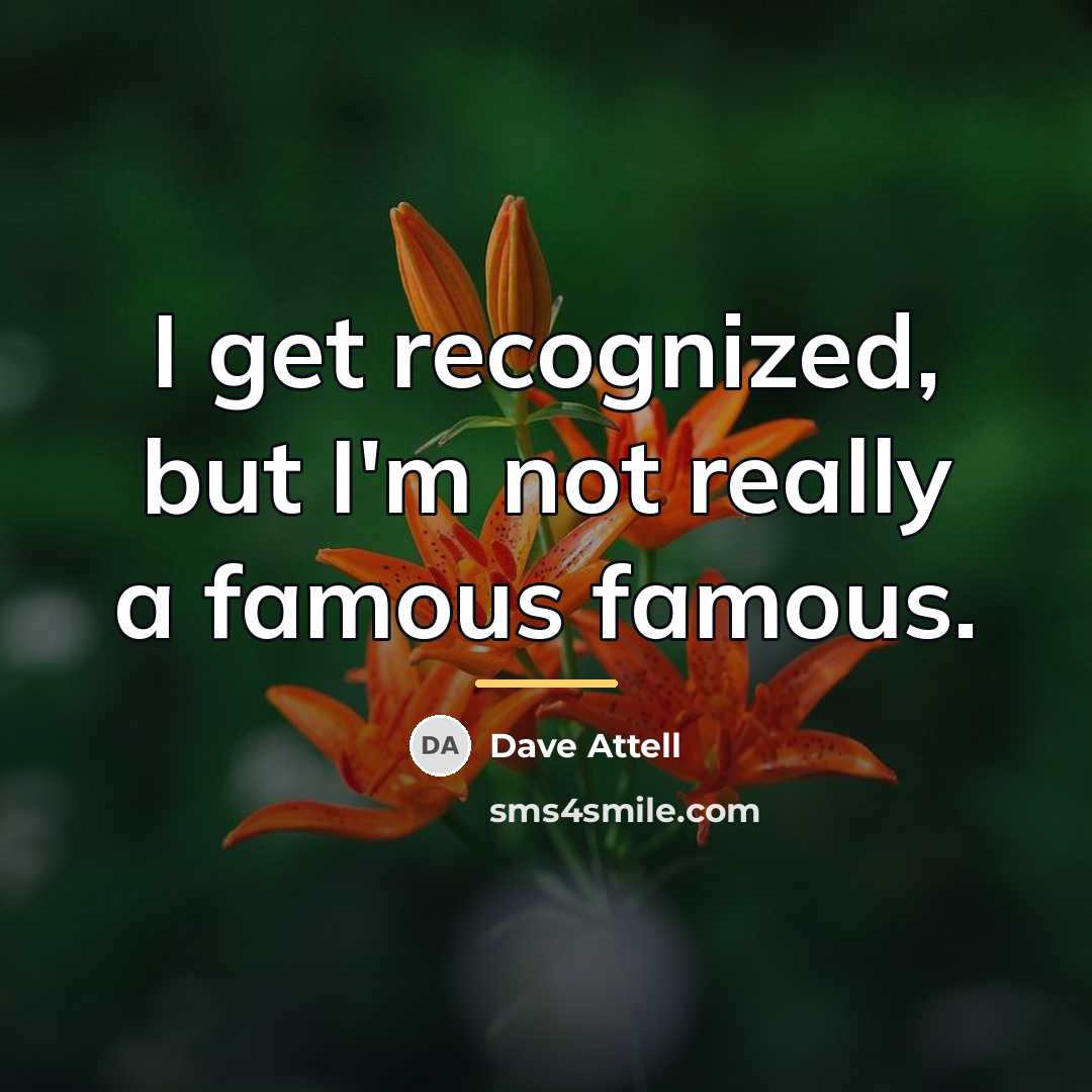 “I get recognized, but I'm not really a famous famous.…” quote by Dave Attell