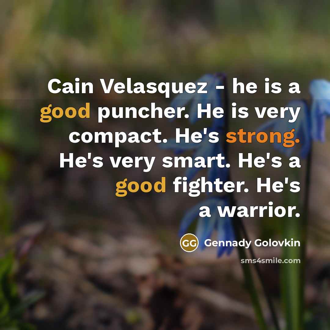 “Cain Velasquez - he is a good puncher. He is…” quote by Gennady Golovkin