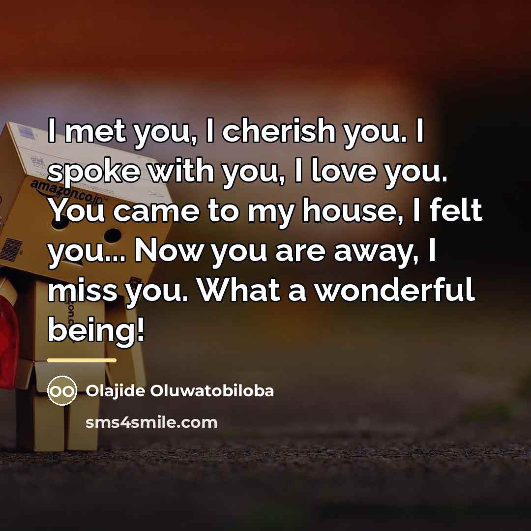 “I met you, I cherish you. I spoke with you,…” quote by Olajide Oluwatobiloba