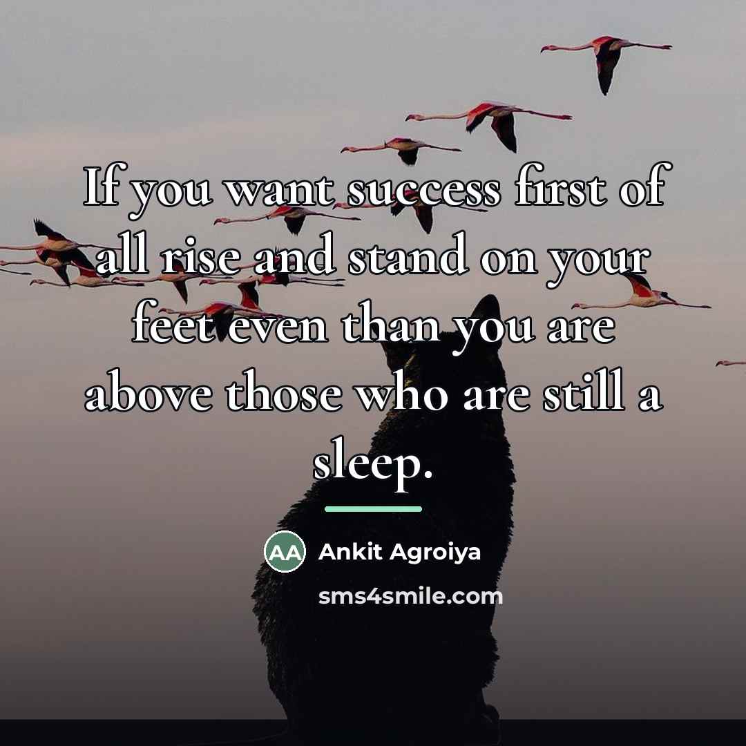 “If you want success first of all rise and stand…” quote by Ankit Agroiya