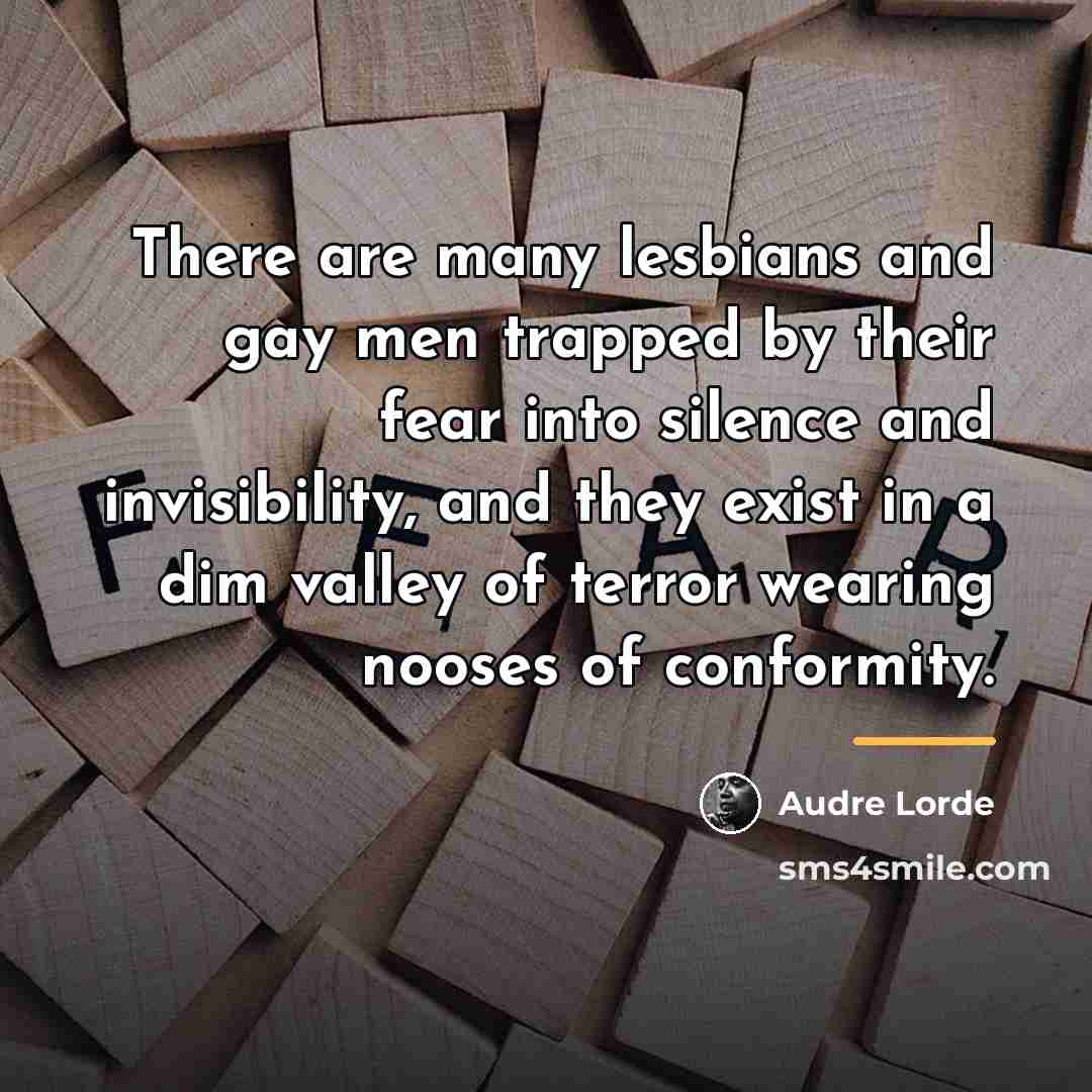 “There are many lesbians and gay men trapped by their…” quote by Audre Lorde