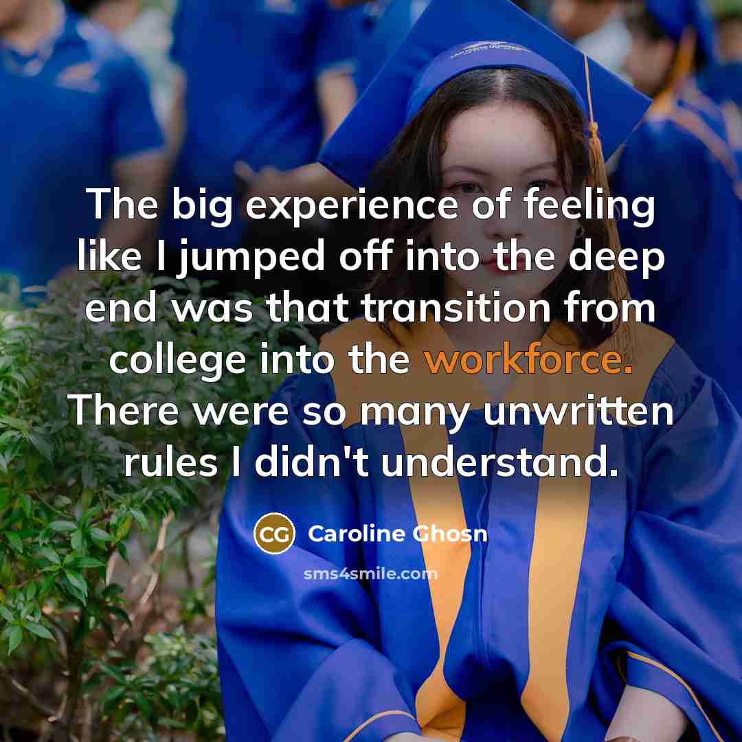 “The big experience of feeling like I jumped off into…” quote by Caroline Ghosn