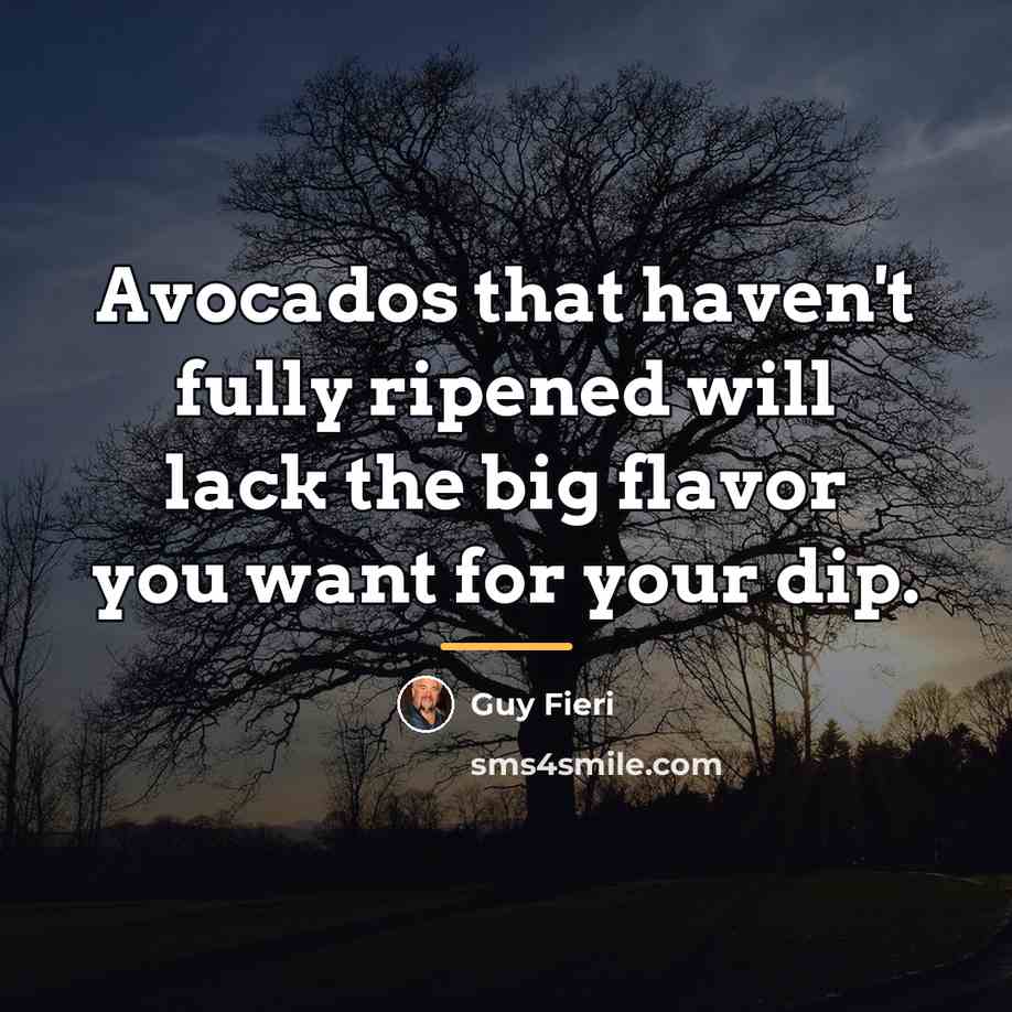 “Avocados that haven't fully ripened will lack the big flavor…” quote by Guy Fieri
