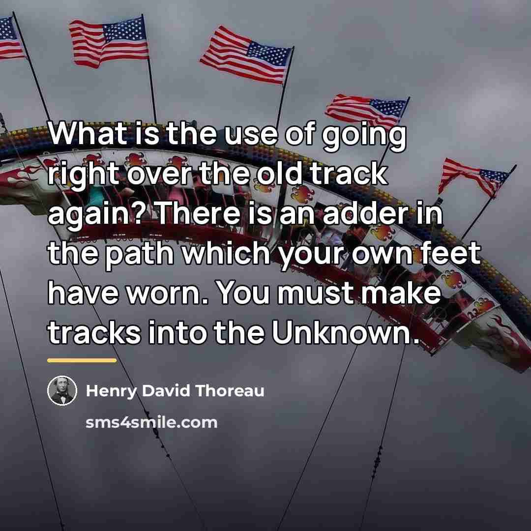 “What is the use of going right over the old…” quote by Henry David Thoreau