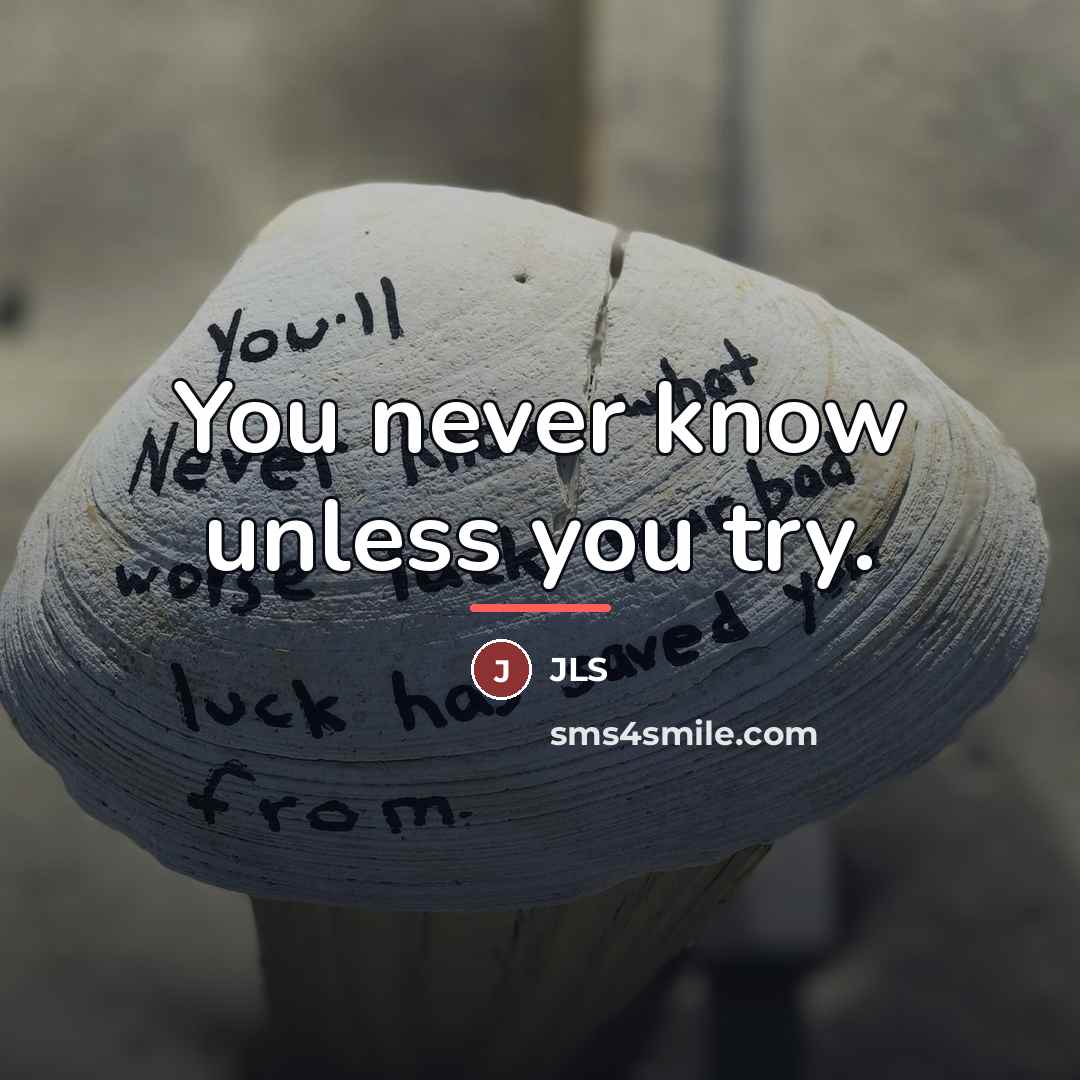 “You never know unless you try.…” quote by JLS
