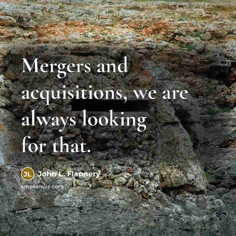 “Mergers and acquisitions, we are always looking for that.…” quote by John L. Flannery