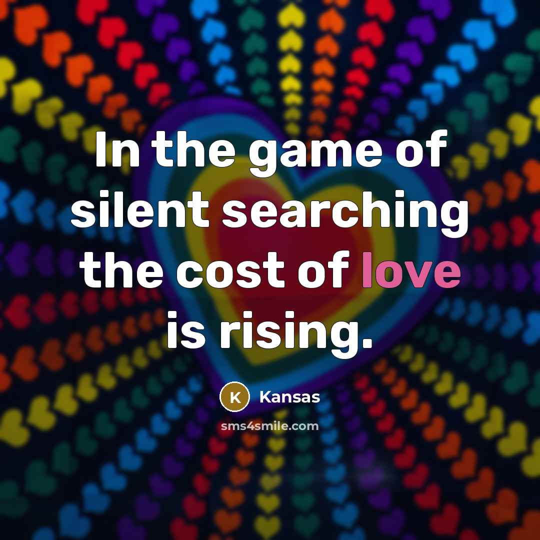 “In the game of silent searching the cost of love…” quote by Kansas