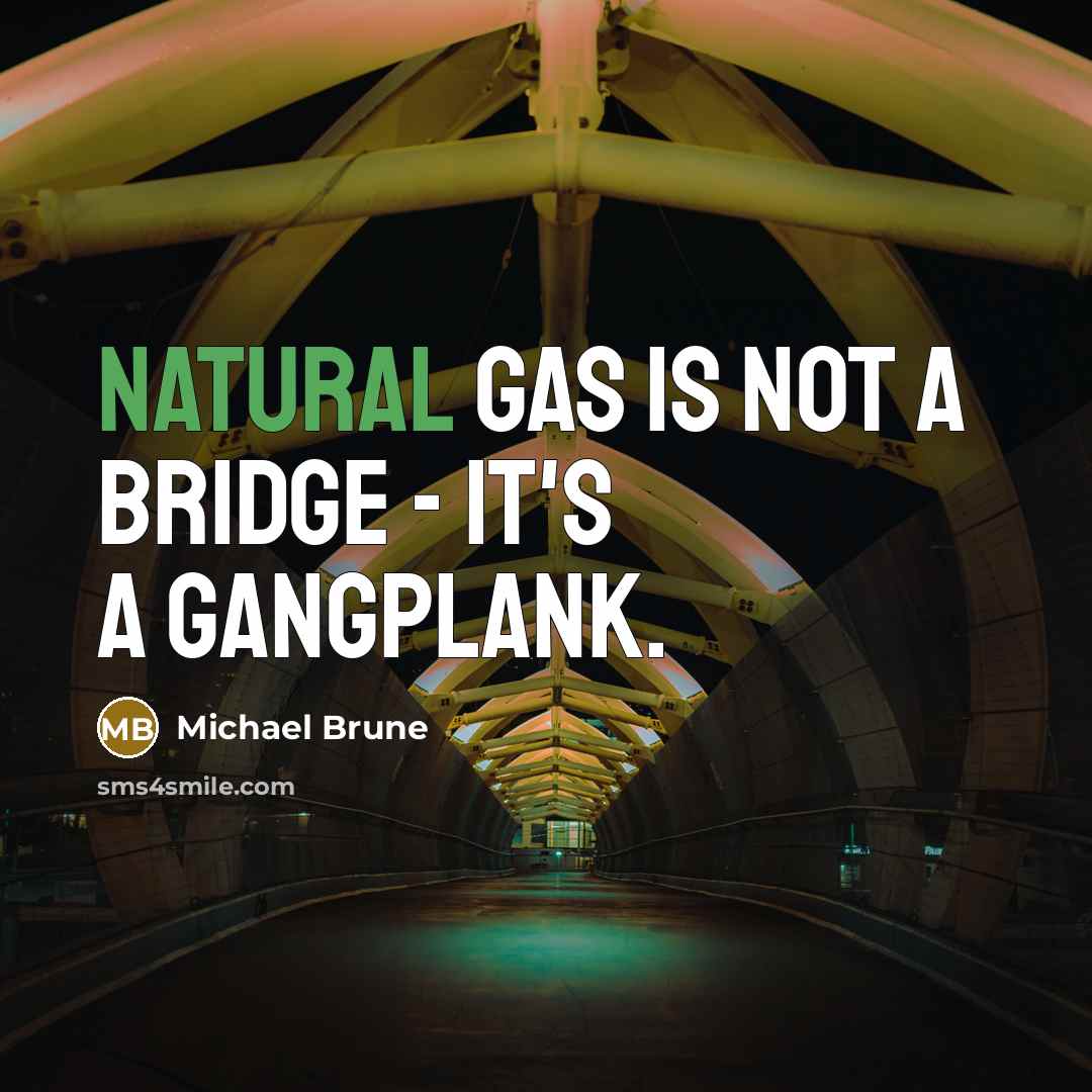 “Natural gas is not a bridge - it's a gangplank.” quote by Michael Brune