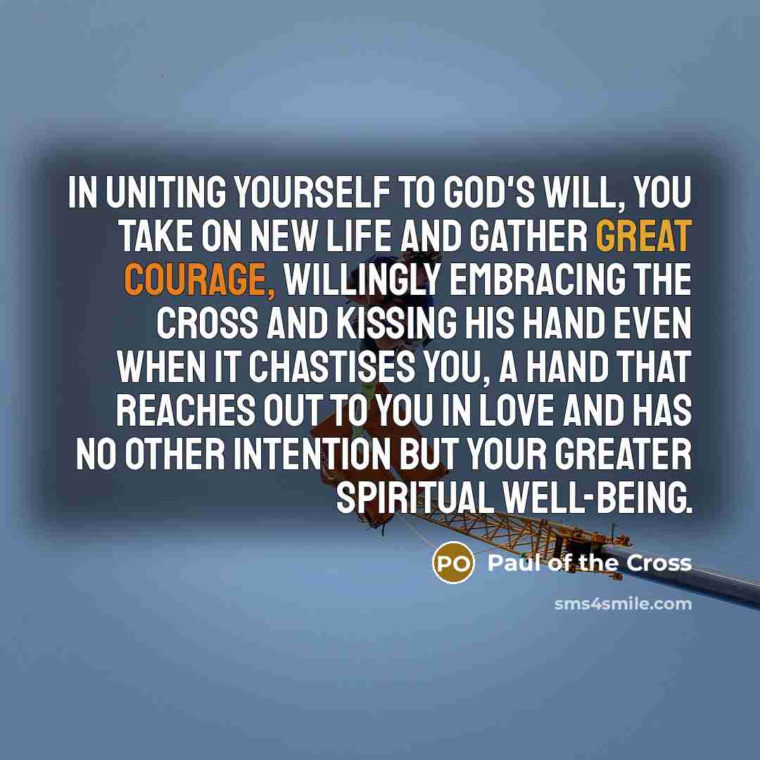 “In uniting yourself to God's will, you take on new…” quote by Paul of the Cross