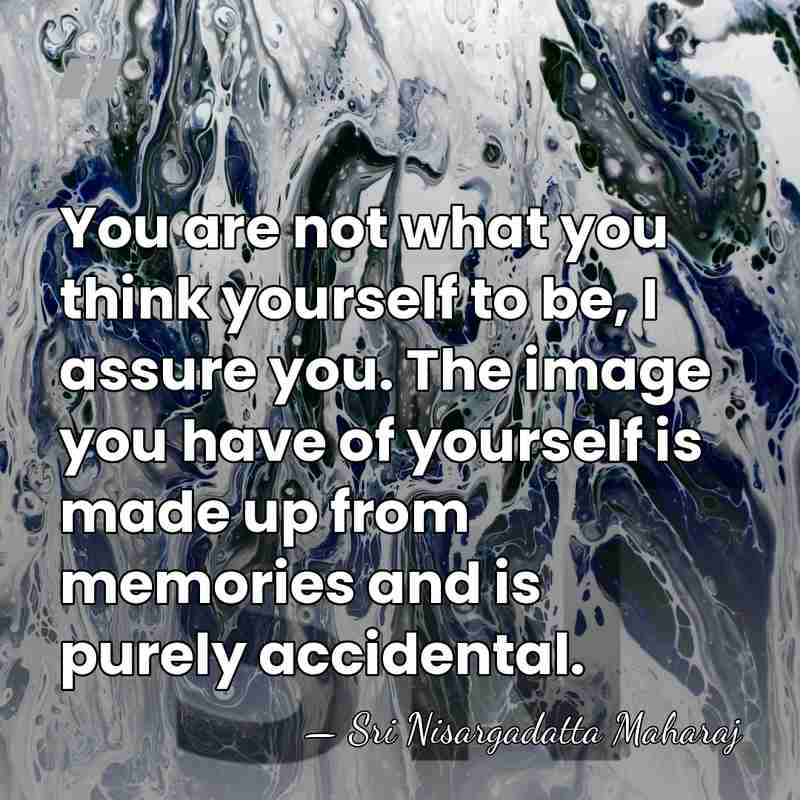 You are not what you think yourself to be, I assure you.&hellip; - Sri Nisargadatta Maharaj