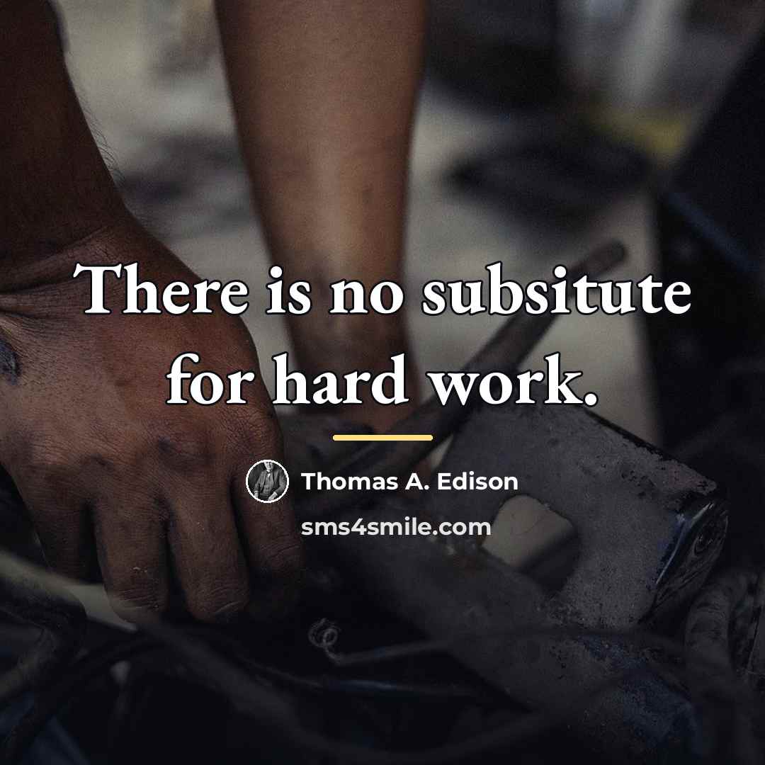 “There is no subsitute for hard work.…” quote by Thomas A. Edison