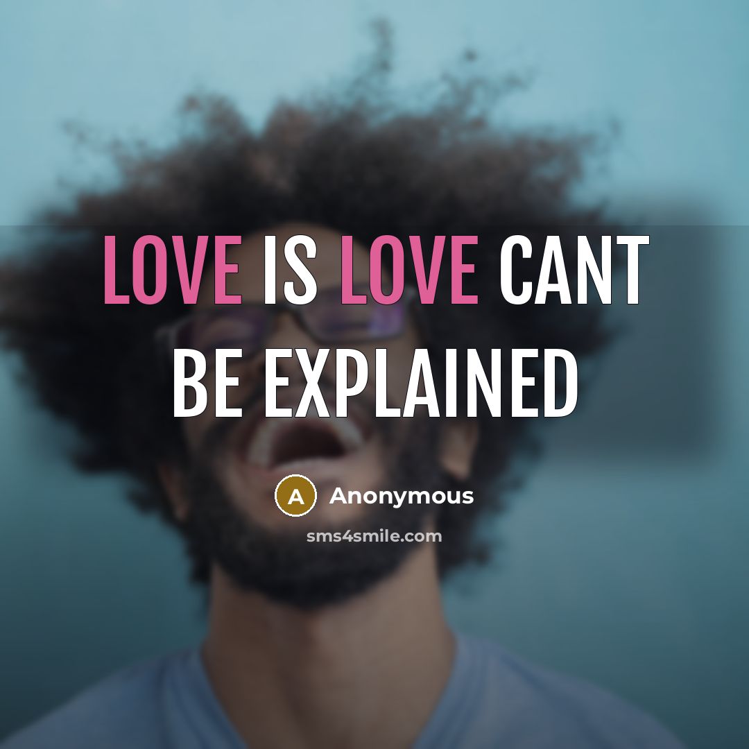 “Love is love cant be explained…” quote by Anonymous