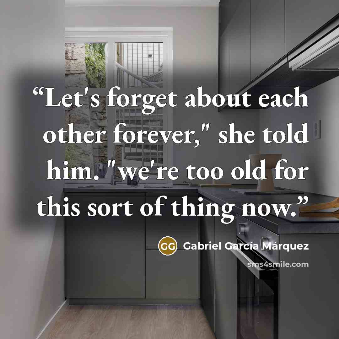 “Let's forget about each other forever," she told him. "we're too old for this sort of thing now.” quote by Gabriel García Márquez