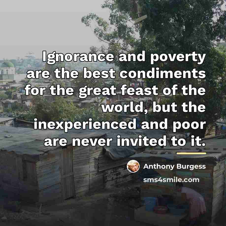 “Ignorance and poverty are the best condiments for the great…” quote by Anthony Burgess