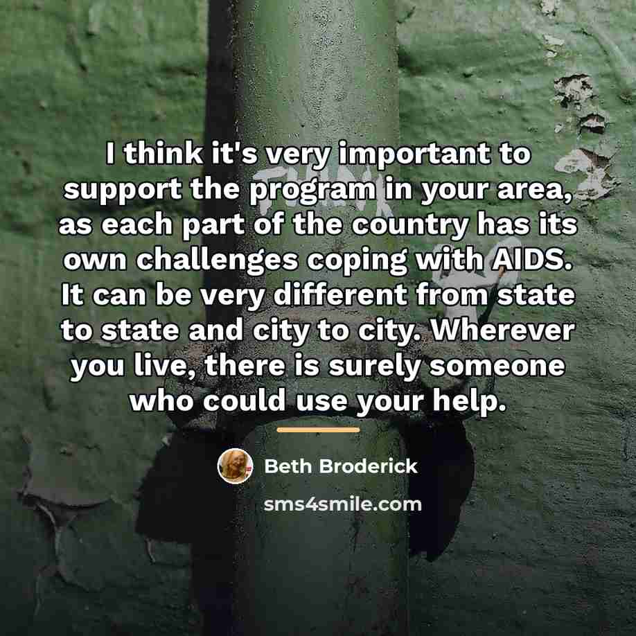 “I think it's very important to support the program in…” quote by Beth Broderick