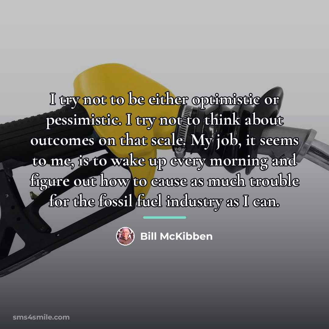 “I try not to be either optimistic or pessimistic. I…” quote by Bill McKibben