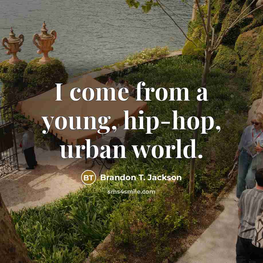 “I come from a young, hip-hop, urban world.…” quote by Brandon T. Jackson