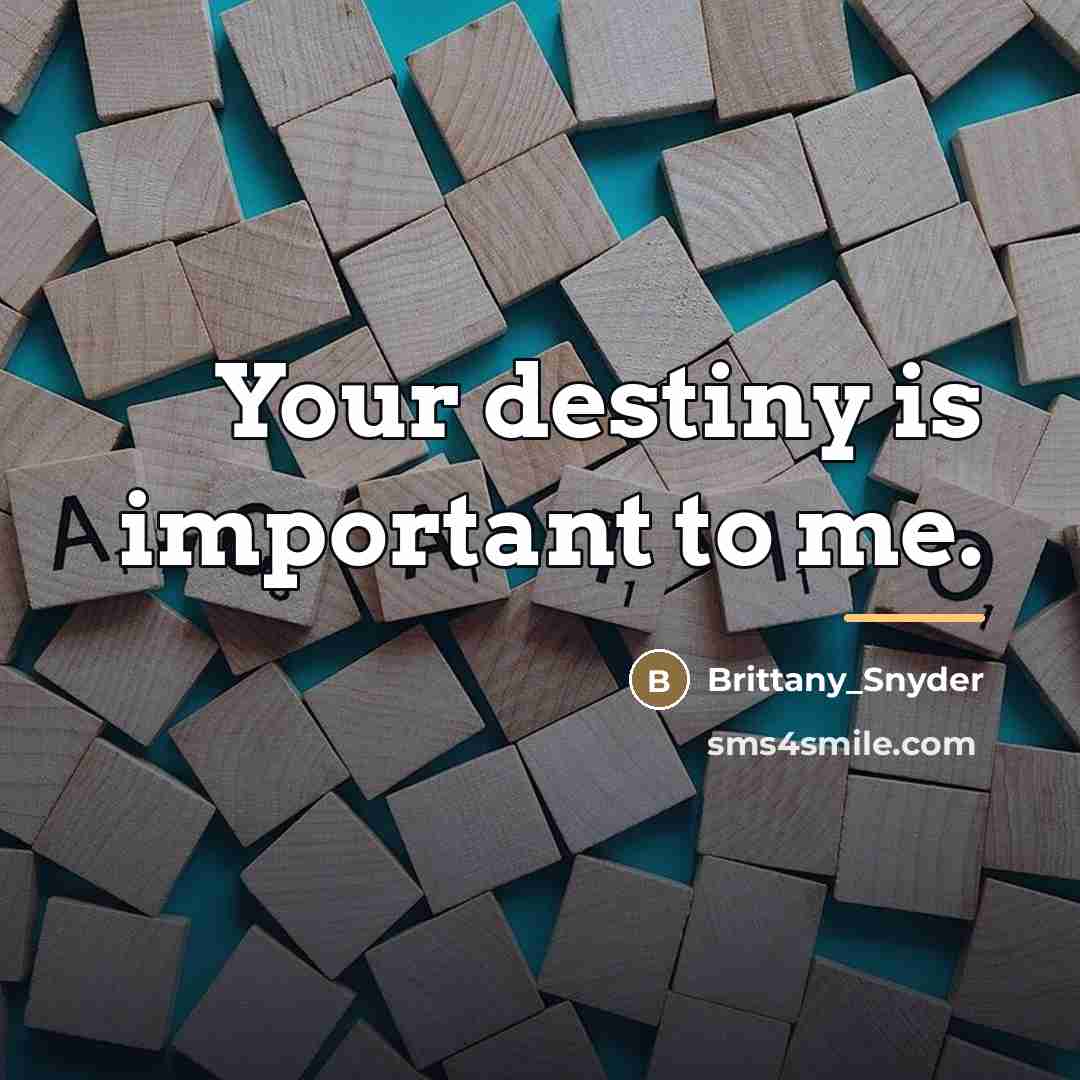 “Your destiny is important to me.…” quote by Brittany_Snyder