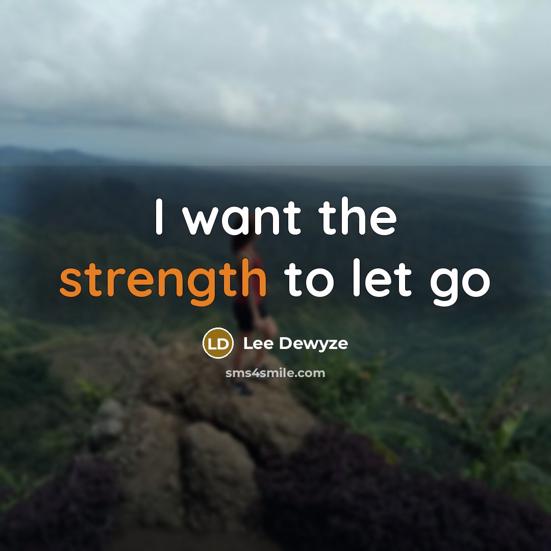 “I want the strength to let go…” quote by Lee Dewyze