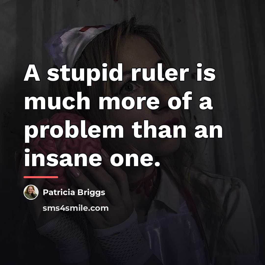 “A stupid ruler is much more of a problem than…” quote by Patricia Briggs