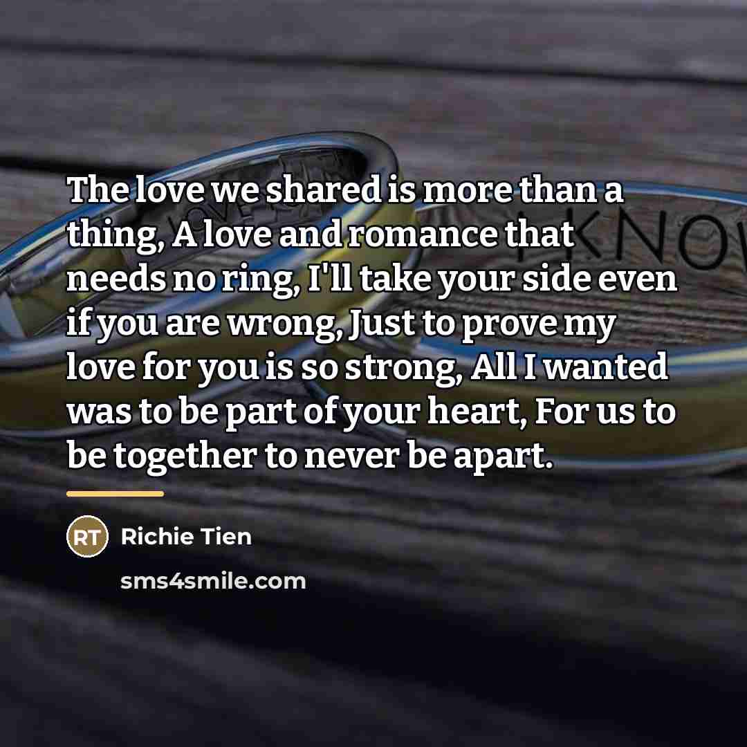 “The love we shared is more than a thing, A…” quote by Richie Tien