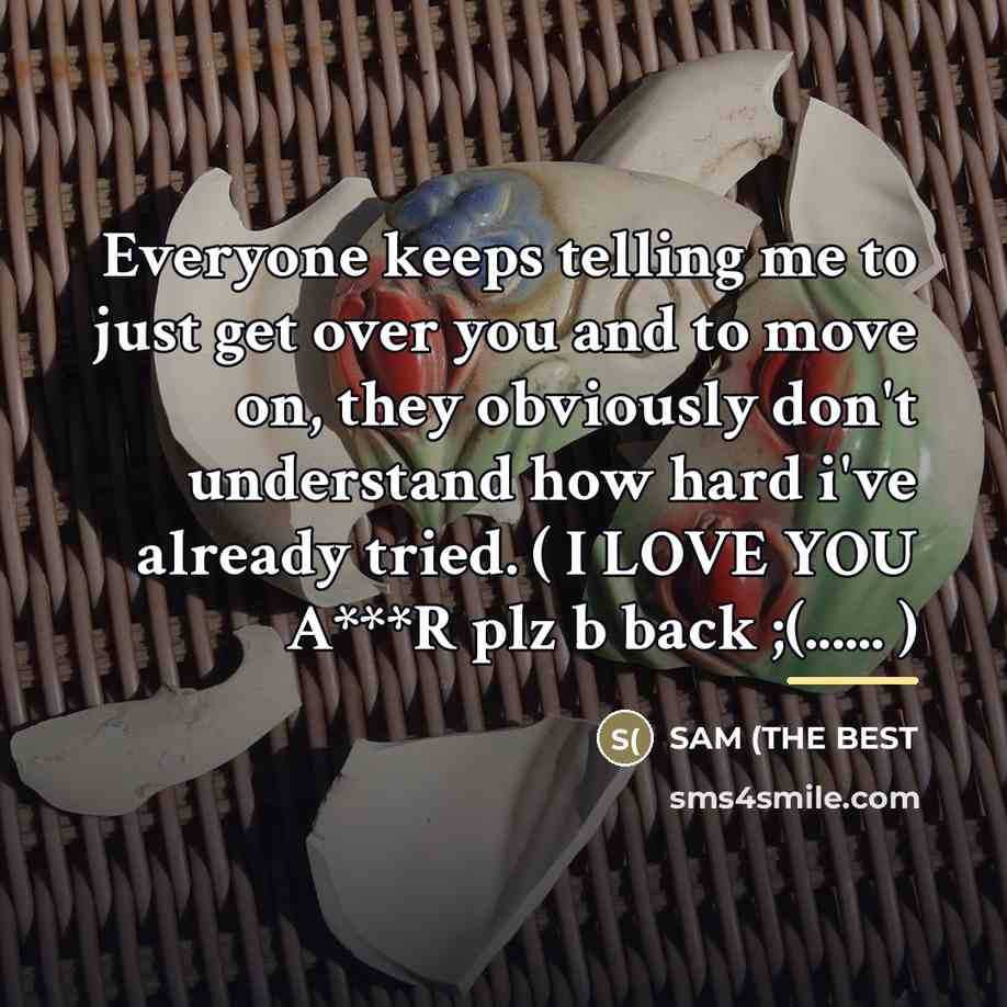 “Everyone keeps telling me to just get over you and…” quote by SAM (THE BEST
