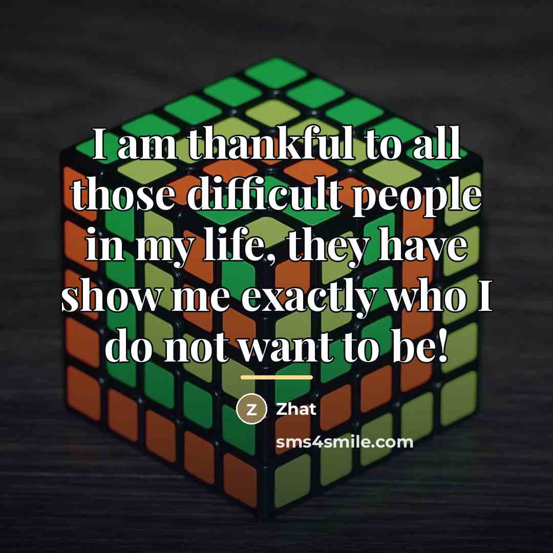 “I am thankful to all those difficult people in my…” quote by Zhat