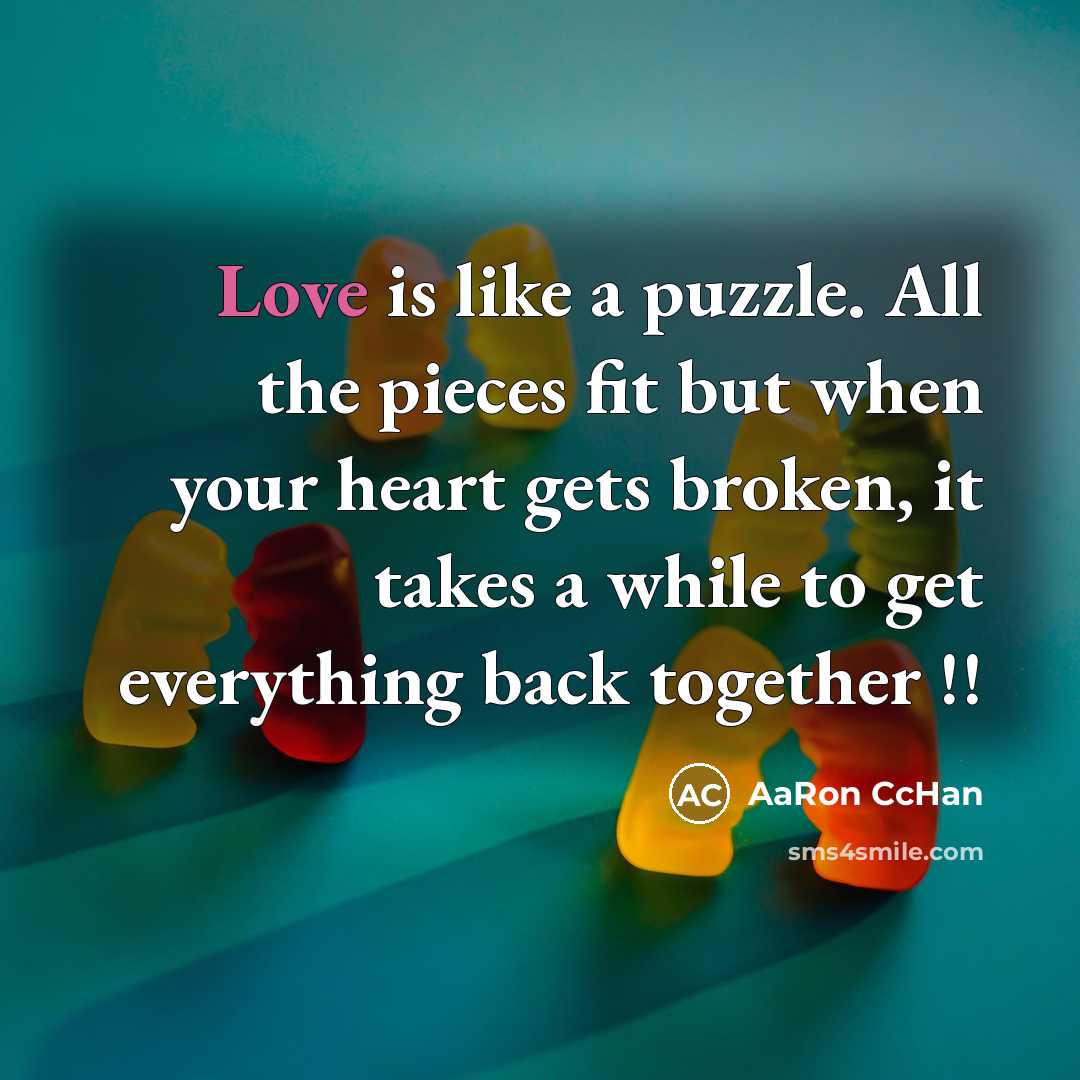 “Love is like a puzzle. All the pieces fit but…” quote by AaRon CcHan